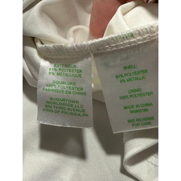 Lilly Pulitzer Jade Chevron Cocktail Dress Geo Lace Womens Size Medium Tan Gold - Picture 9 of 11